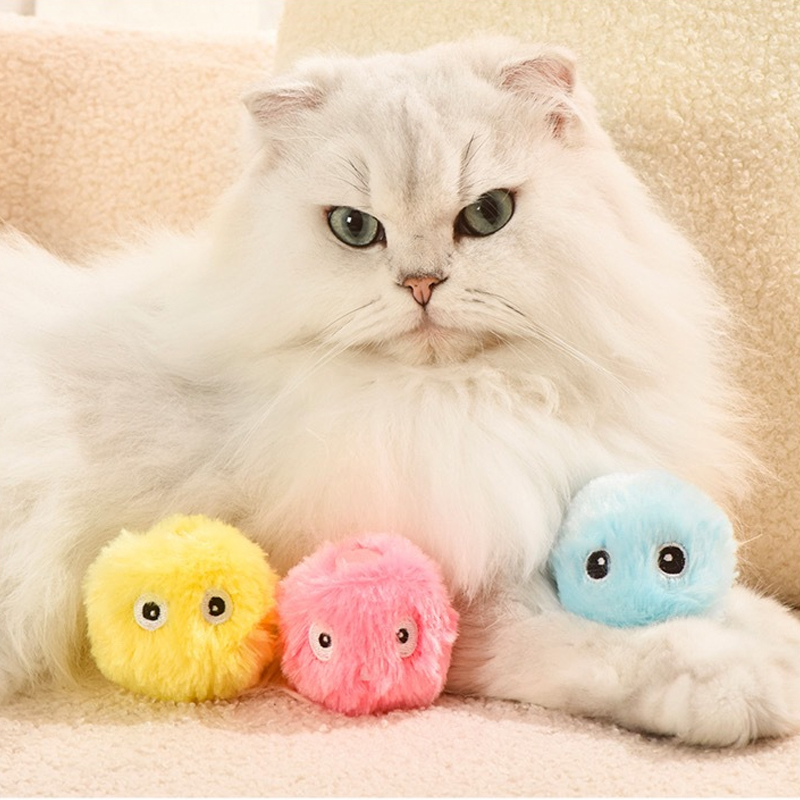 Smart Cat Toys Interactive Ball Catnip Cat Training Toy Pet Playing Ball Pet Squeaky Supplies Pet Product Squeak Toy Ball
