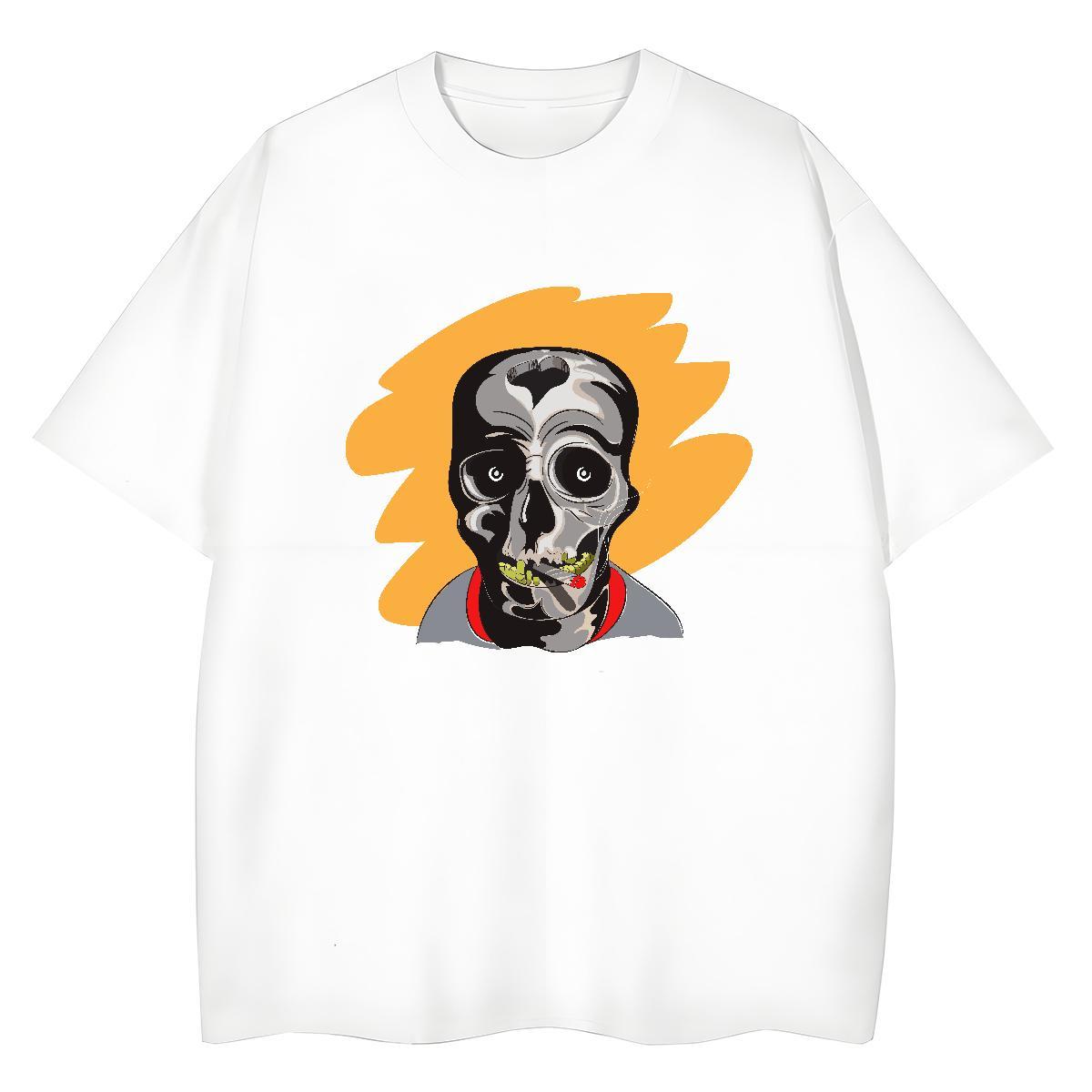 Fashion Women T Shirts 230g Cotton O Neck Short Sleeves Street Wear skull Women Tshirts Free Shipping Customized Print Tops Tees