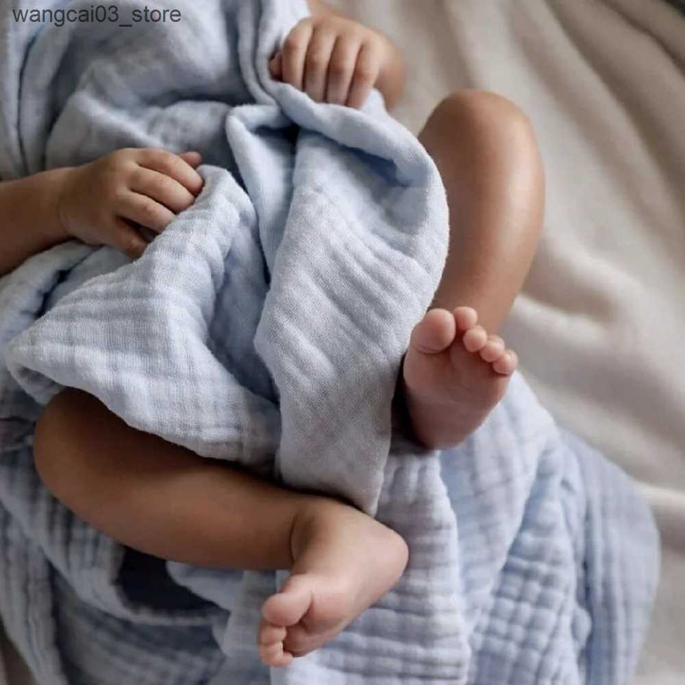 Blankets Swaddling 6 Layers Muslin Blanket Organic Cotton Swaddle Wrap Blanket for Infant Bed Quilt Baby Receiving Blanket Muslin Bath Towel Diaper L2