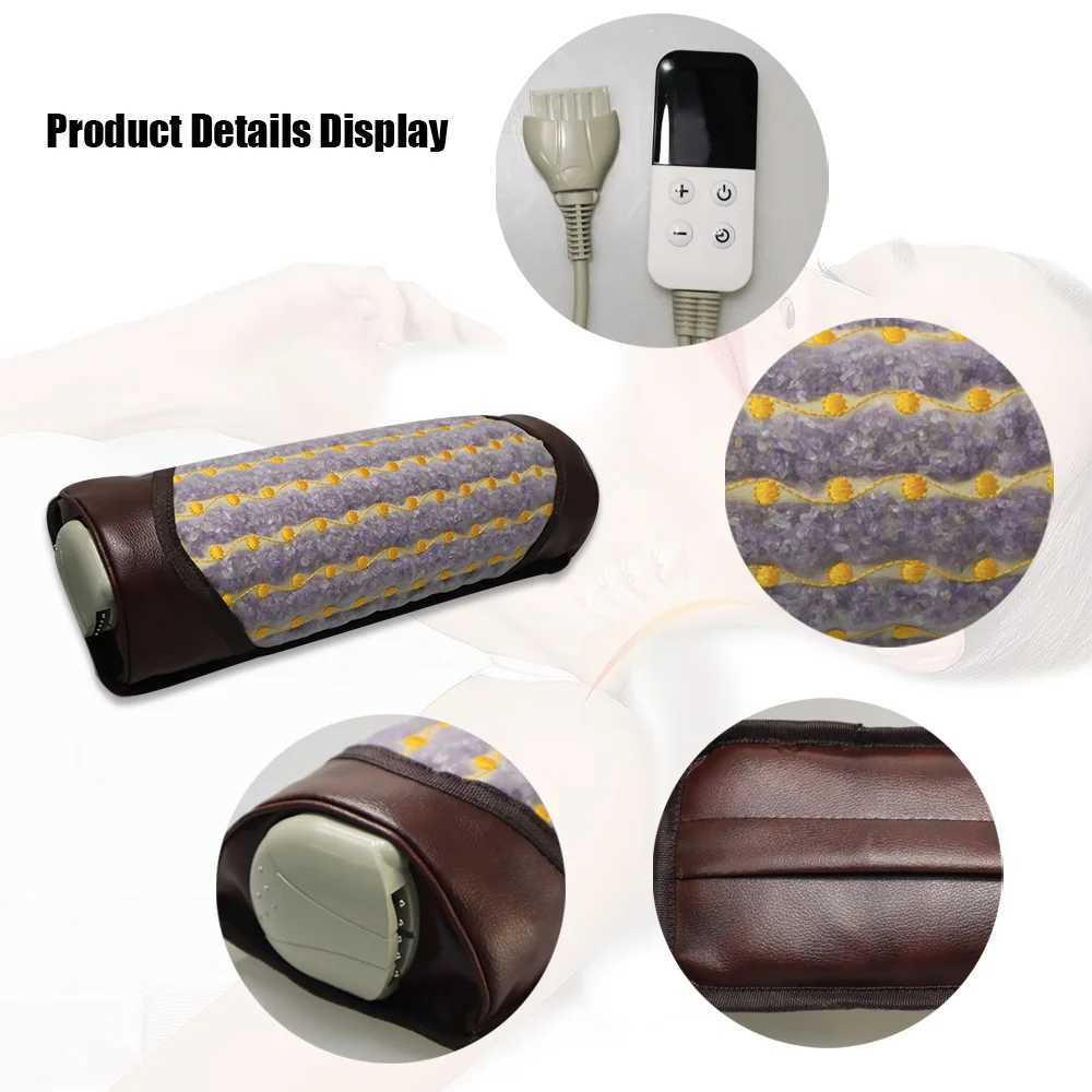 Natural amethyst tourmaline bilateral stone therapy pillow electric therapy stone enhances comfort during rest W240819