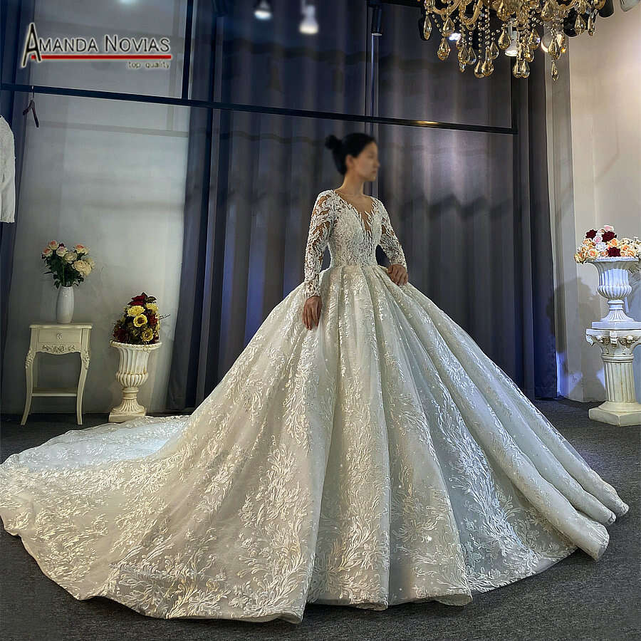 Amanda Novias design lace ball gown weddings wedding dresses