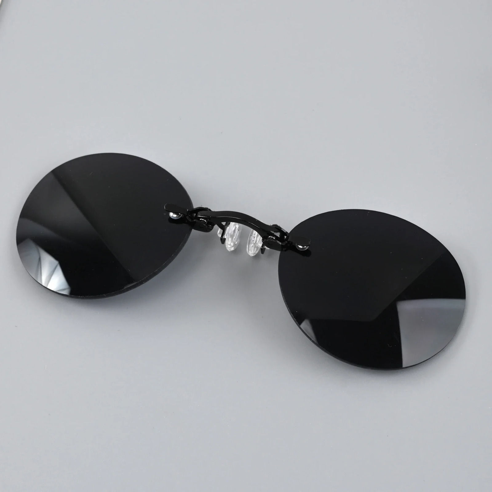1 clip on nose mirror circular frameless matrix Morpheus sunglasses mini frameless retro mens glasses UV400 241011