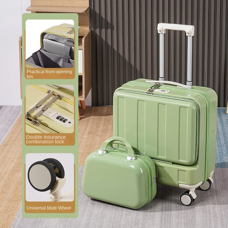 Front Opening Small Multifunctional 18 inch PC Boarding Lage Set Thickened Trolley Case Rechargeable 241007 0831 4