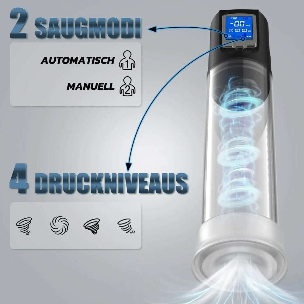Electric LCD Male Masturbator Vacuum Enlargement Extend Pump Enlarge Air Pressure Device Sex Toys for Men