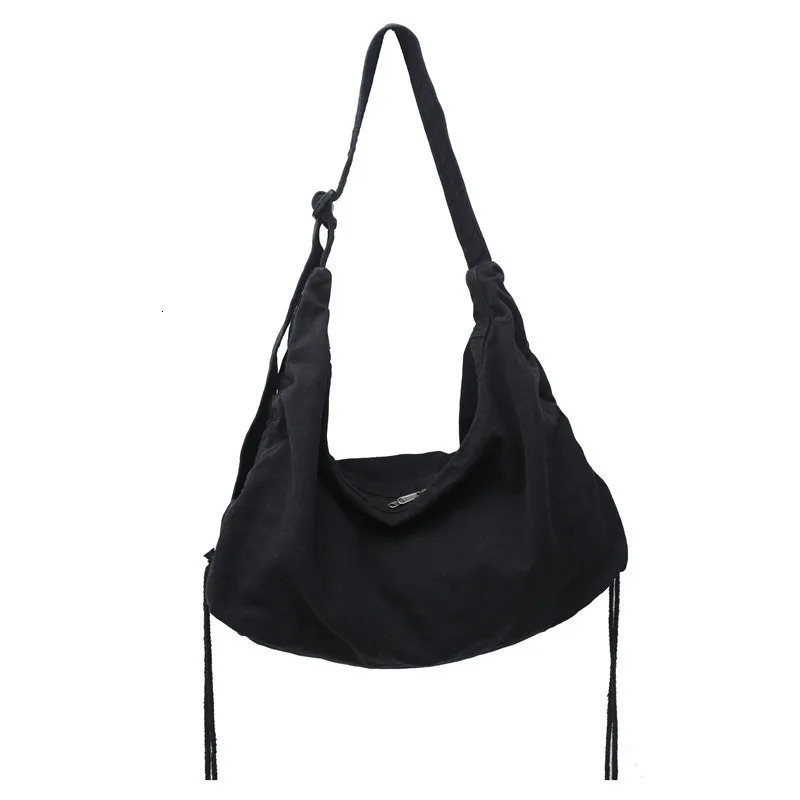 Original Korean Ins messenger canvas bag womens fashion large capacity Japanese student shoulder Ins diagonal garbage bag 241008