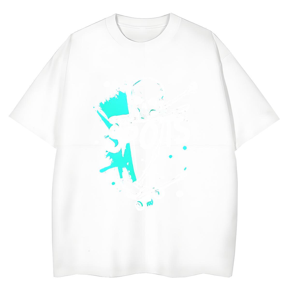 2024 Woman T Shirts 230g Cotton Crew Neck Street skull Lady T shirt Soft Anime Oversized Clothes Shirt