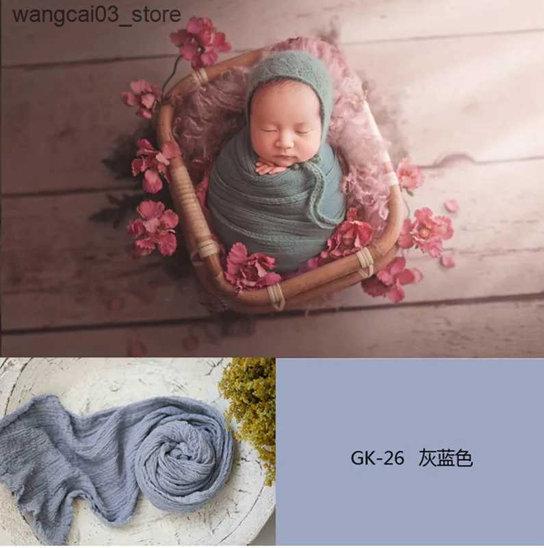 Blankets Swaddling Newborn Photography Props Wrap Blanket Soft Cotton Swaddling Baby Shoot Backdrop L240910