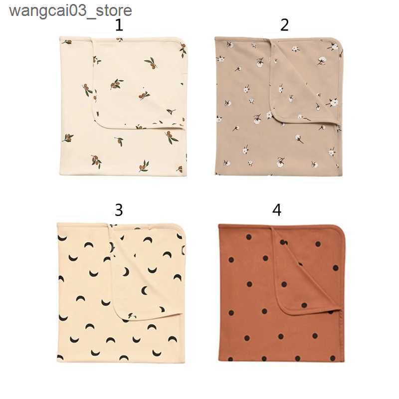 Blankets Swaddling Cotton Muslin Baby Blanket Olives Crescent moon Pattern Newborn Swaddle Wrap Quilt Boys Girls Bath Towel Stroller Cover Bedding L24