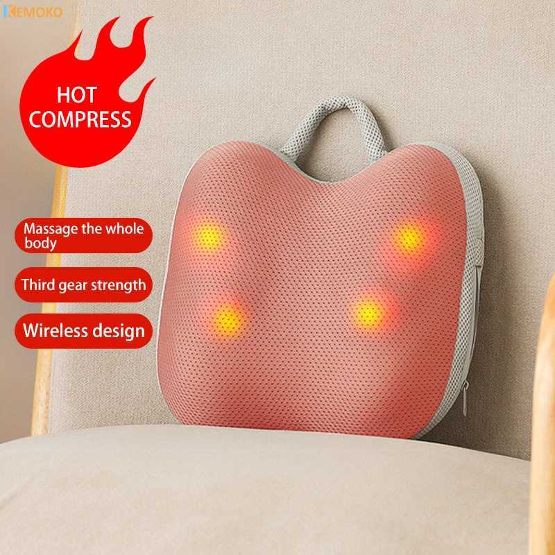3D electric intelligent neck massager new pillow head back finger pressure full body massager wireless for automotive and home infrared physical thera