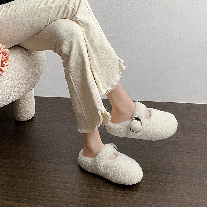 New Autumn and Winter 2024 Baotou Thick Soled Warm Slippers 34-42