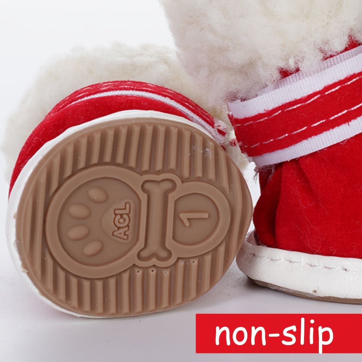 4pcs Dog Shoes, Dog Snow Boots For Winter Paw Protector, Warm Dog Shoes For Puppy With Reflective Strip For Small Size Dogs