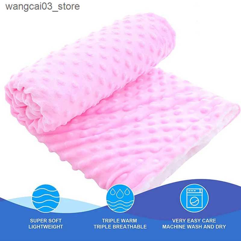 Blankets Swaddling Winter Thick Thermal 3d Minky Dot Kids Blanket Super Soft Sherpa Fluffy Toddler Baby Blanket Quilt Swaddle Office Seat Blanket L240