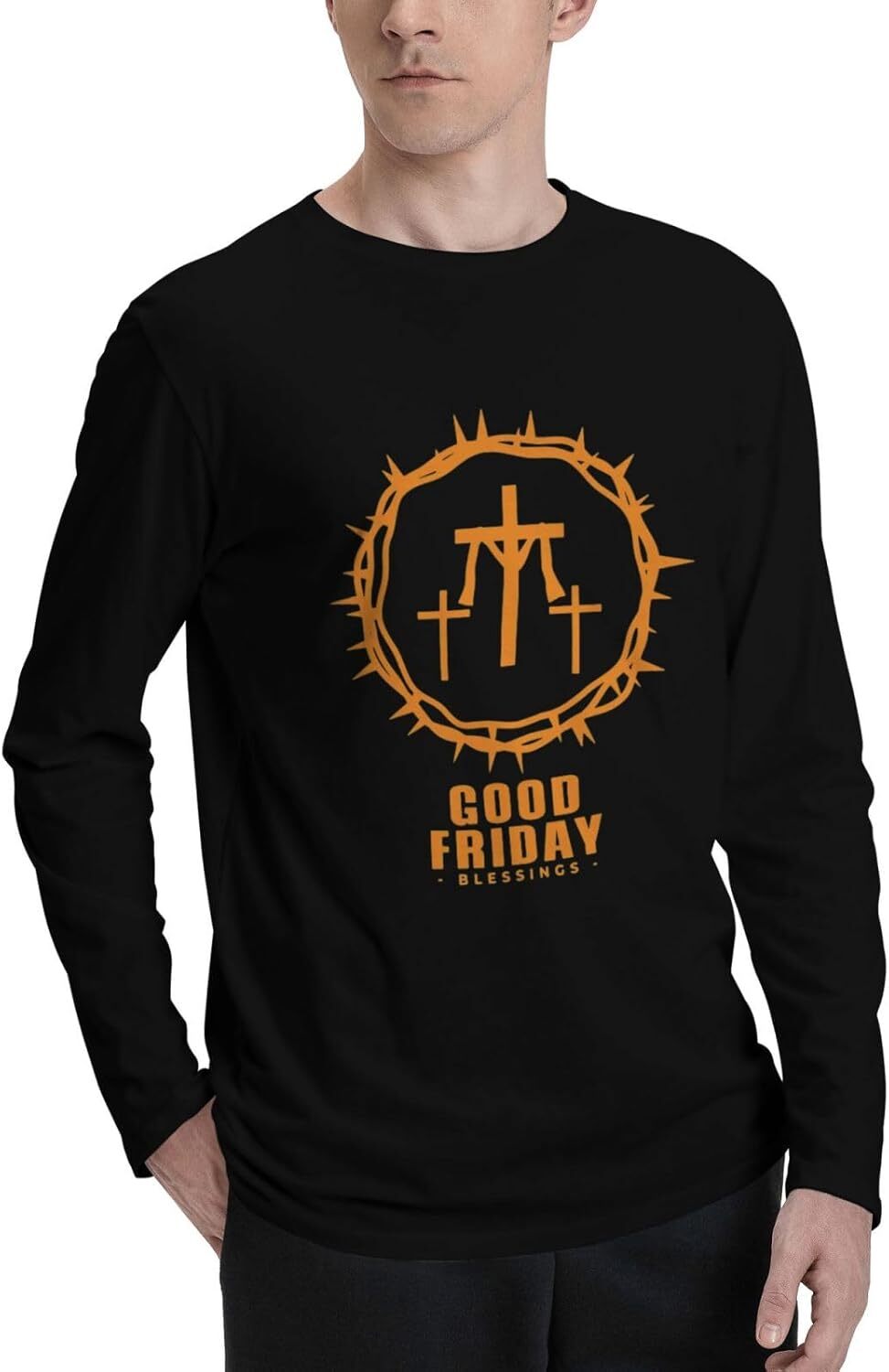 Long Sleeve Shirts for Men sweatshirt Religious Christian Faith Jesus T-Shirt Long Sleeve Tshirt Men's Woman Round Neck