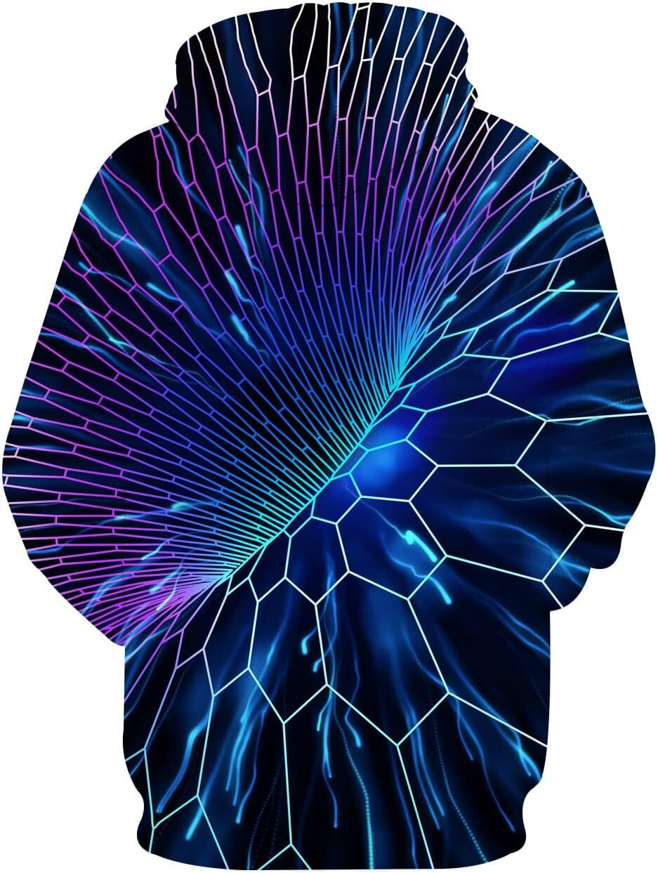 Hoodie for Mens Womens Unisex 3D Novelty Hoodies for Men Women Cool Graphic Pullover Sweatshirts with Pockets Graphic Fantastical sky Pullover Long Sl