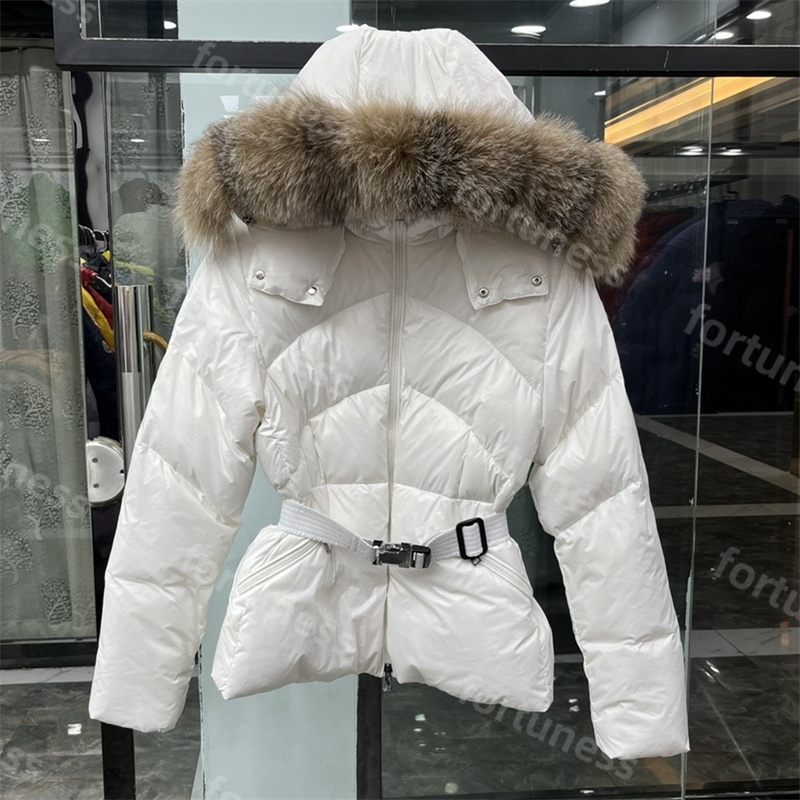 Womens winter Designer Luxury Jacket Down jackets fur coats real hair collar fashion warm parkas with belt lady cotton coat outerwear big pocket