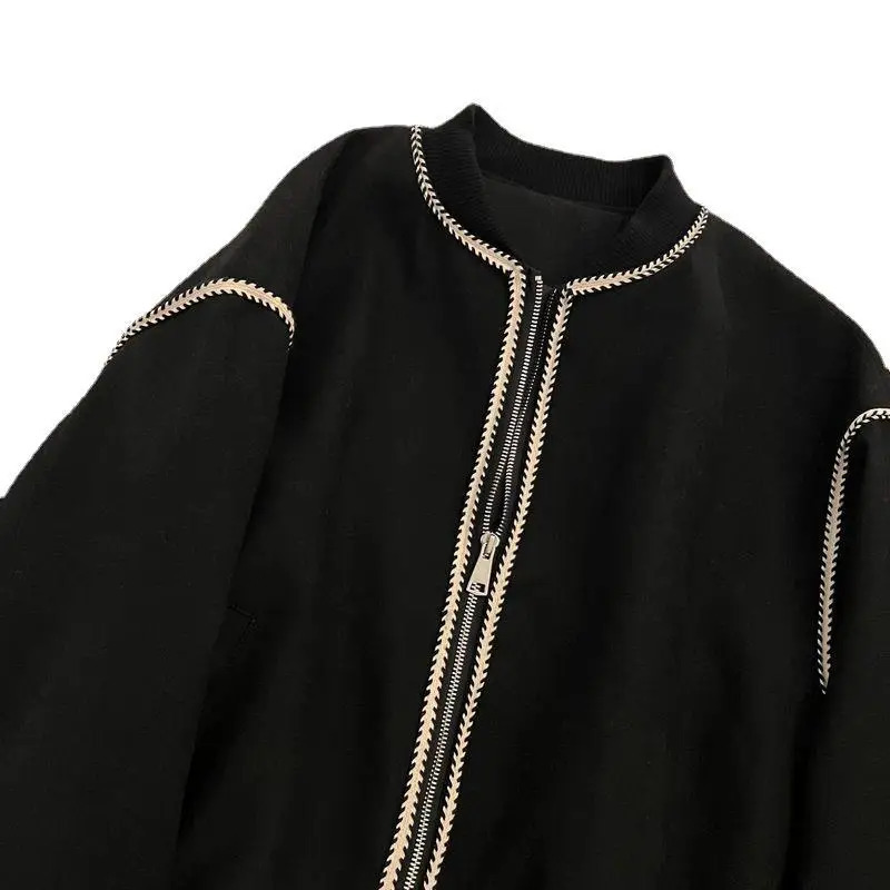 Woman Streetwear Bomber Jacket Coat Spring and Autumn Baseball Cropped Jackets for Women Long Sleeve Crop Outerwear Tops 241011