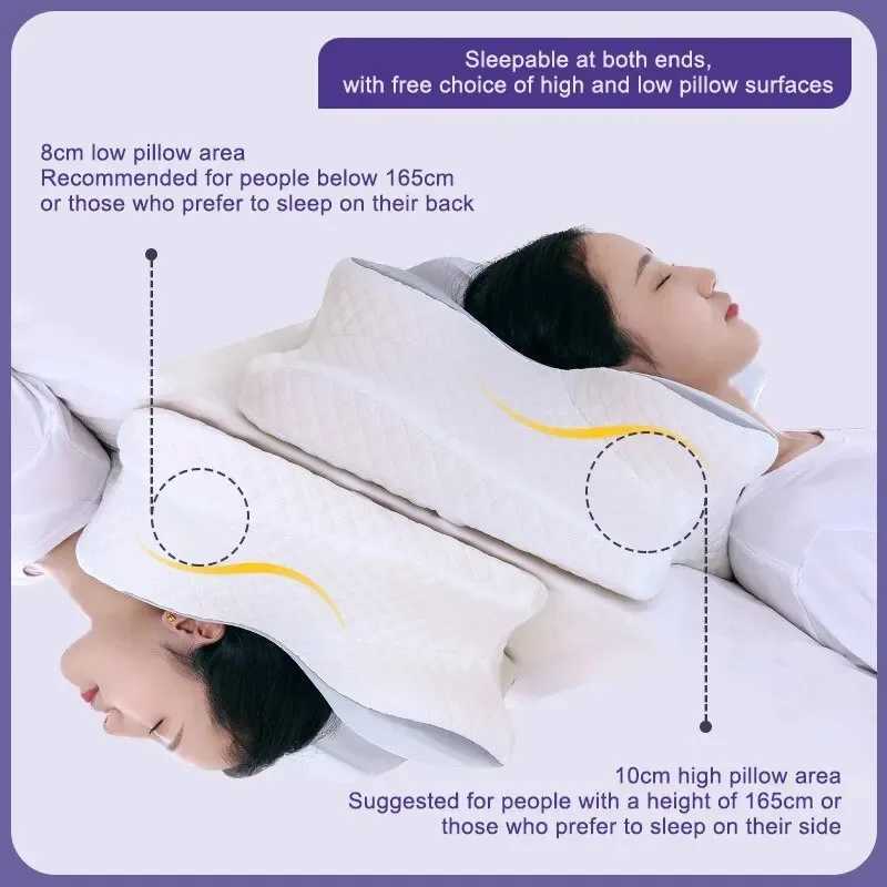 Memory foam pillow butterfly relaxation Cervical slow rebound neck pillow pain relief sleep orthodontic pillow bed W240819