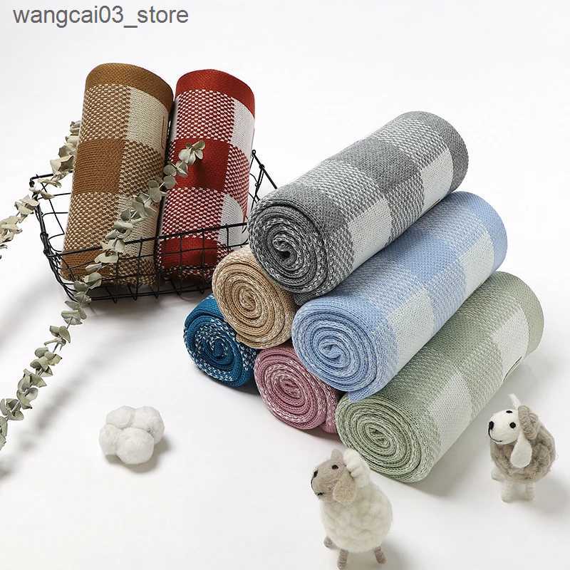 Blankets Swaddling Baby Blankets Knitted Plaid Newborn Girls Boys Bedding Sofa Basket Quilt 100*80CM Infant Kids Stroller Warp Swaddling Super Soft L2