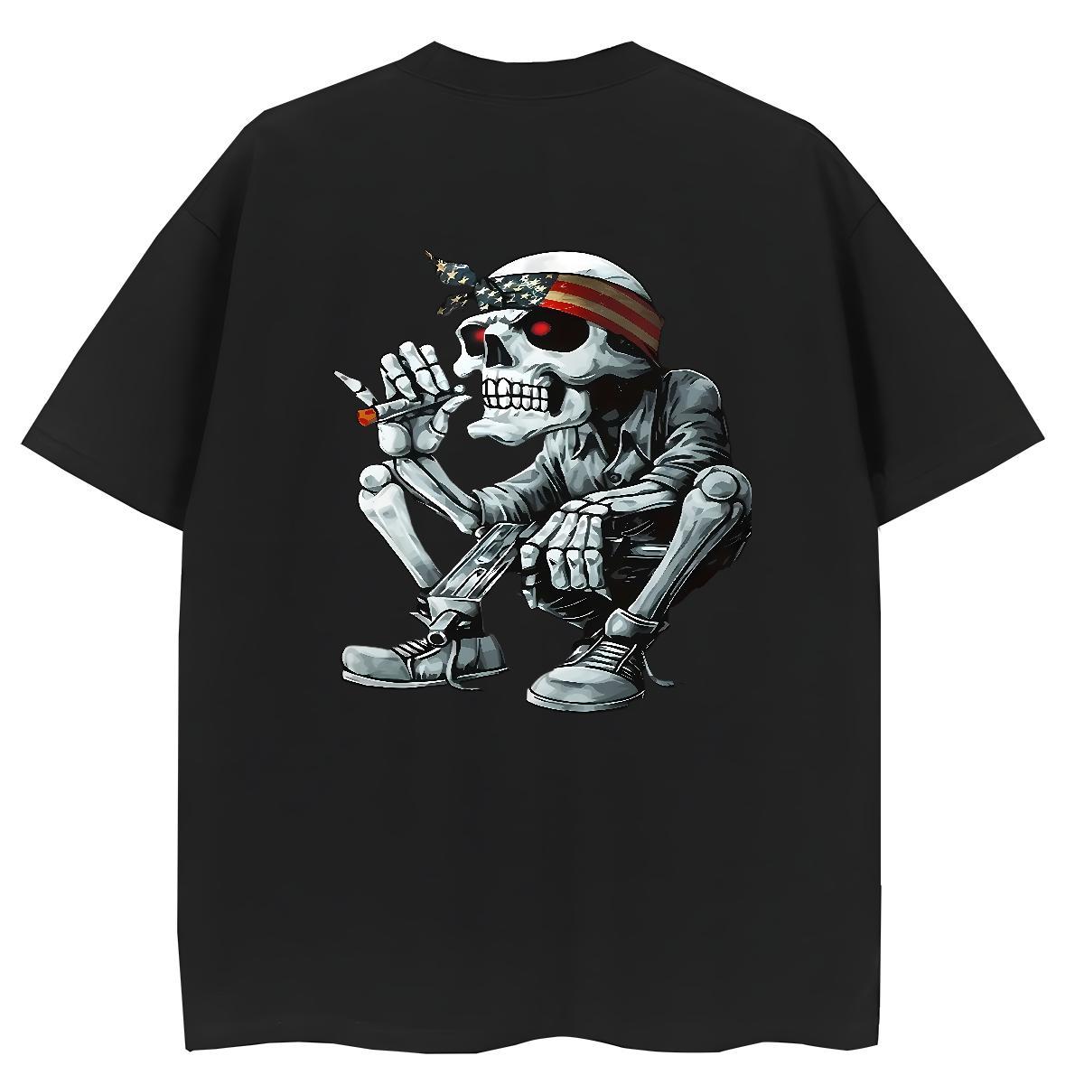 2024 DIY T-Shirts for Women 230g Pure Cotton Breathable Short Sleeve Daily Wear skull Tshirt for Man Woman Designer Custom Printing Clothes