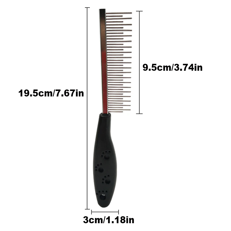 Stainless Steel Dog Comb Pet Hair Removal Shedding Pin Long and Short Tooth Steel Needle Dog Comb for Cat Cleaning Grooming Tool