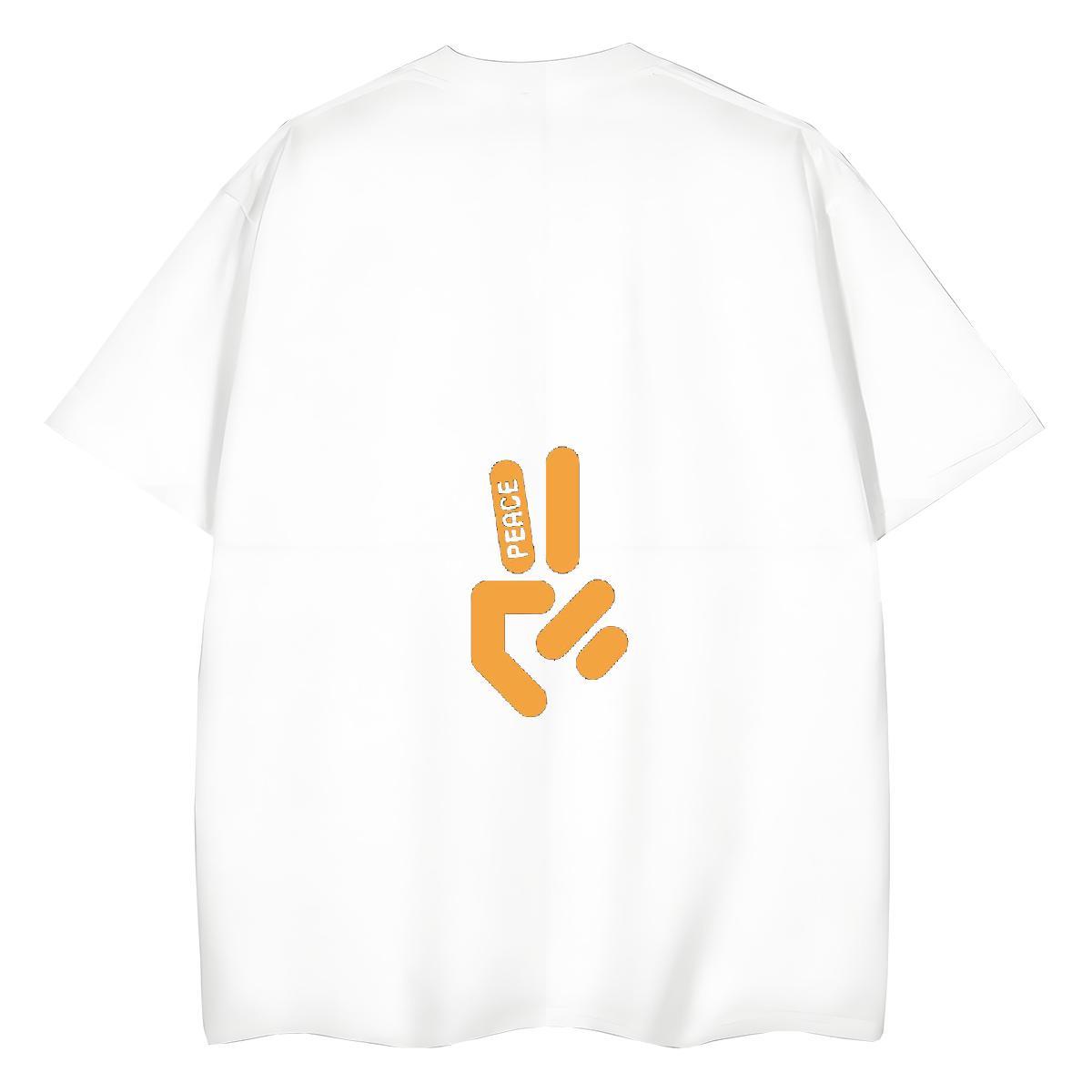 Fashion Casual T shirt 230g 100% Cotton Short Sleeve O-Neck High Street Hip Hop hands Woman Tshirt 5A Custom Print Plus Size Clothes