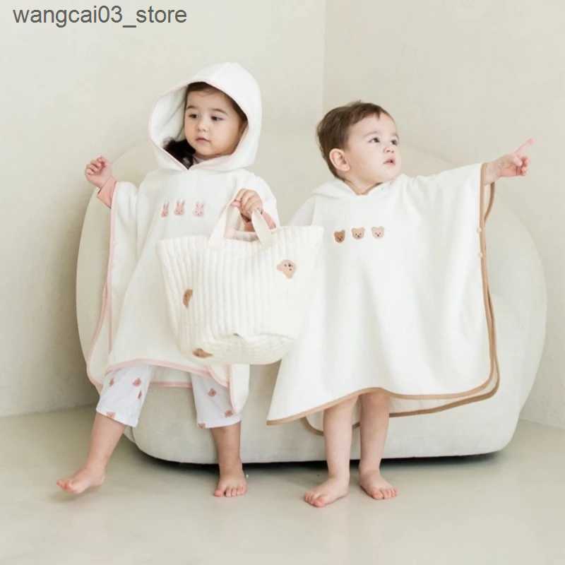 Blankets Swaddling Kids Cape Bath Towel Hooded Poncho Super Absorbent Microfiber Beach Towel Bear Cloak Baby Items Newborn Bathrobe Swaddle Blanket L2
