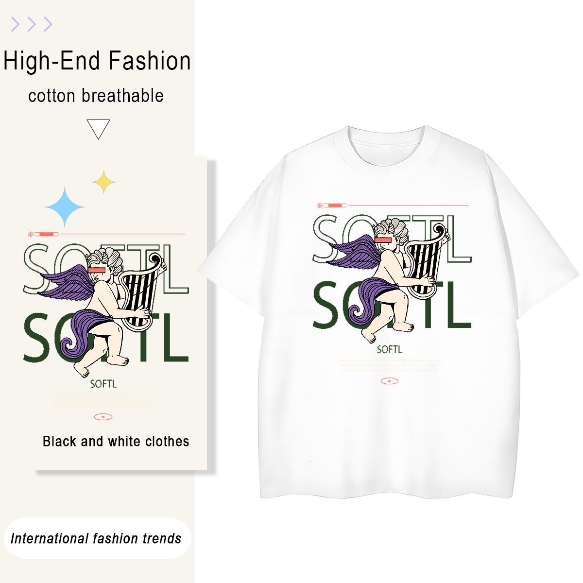 Fashion T-Shirts for Women 230g 100% Cotton O-Neck Short Sleeve Beach character Lady T shirt Designer DIY Printed Clothings