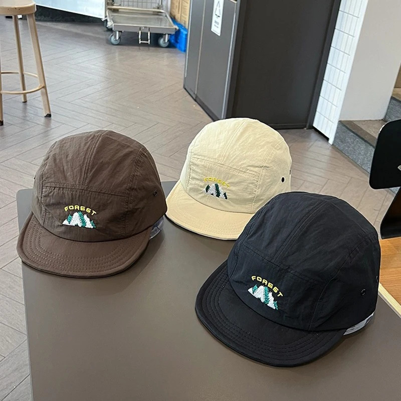 Japanese quick drying mens baseball cap breathable short Brim sun hat mountain embroidery outdoor casual duck tongue 241009
