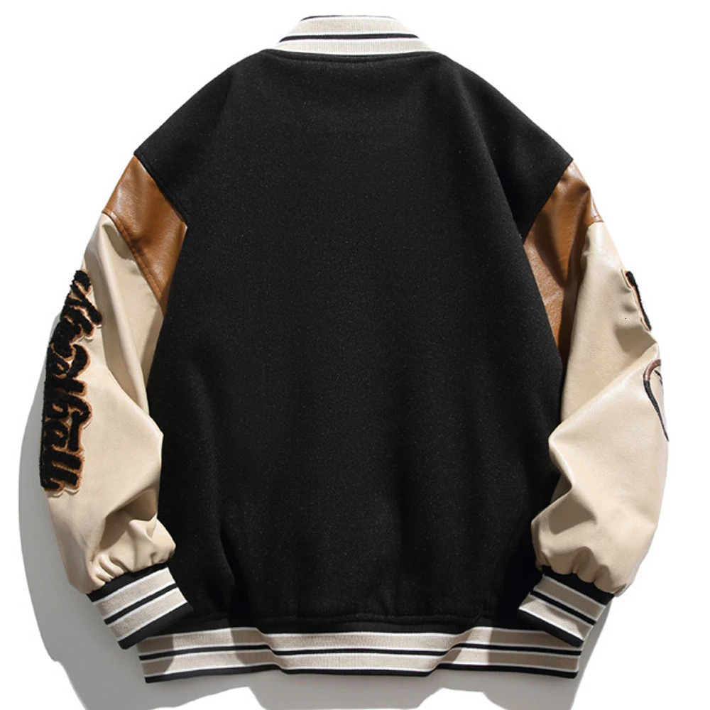 Baseball uniform jacket mens letter embroidery streetwear university retro Harajuku casual college spring and autumn unisex style 241011