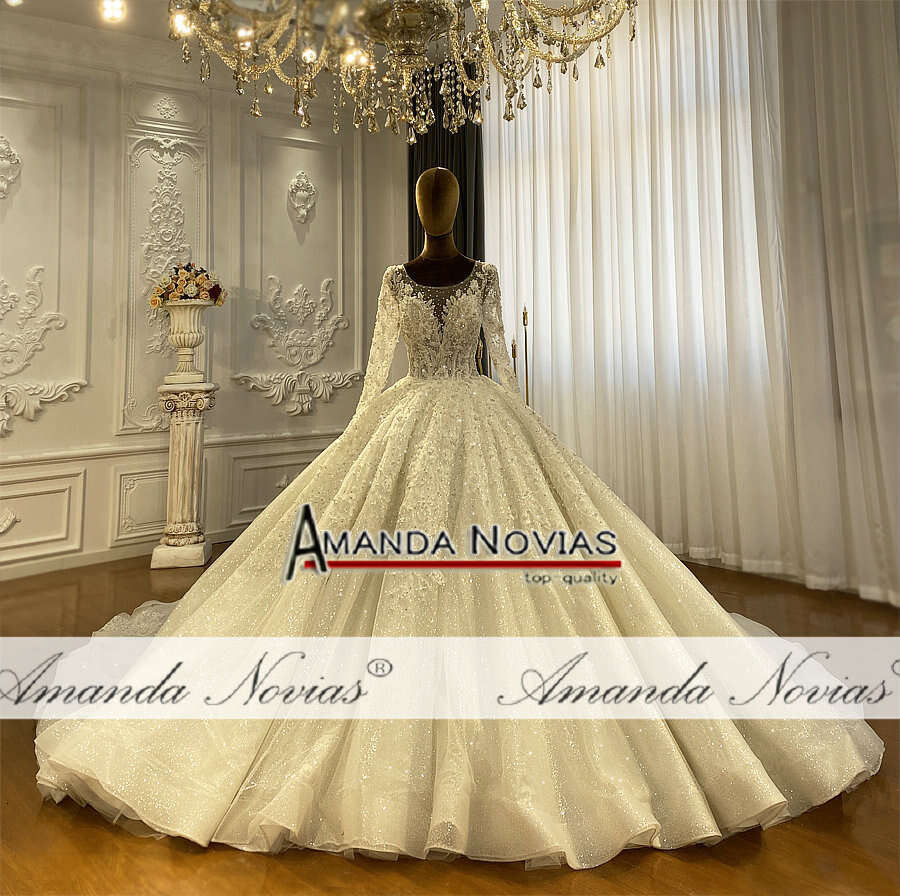 Full Sleeve Lace Appliqued Wedding Dress