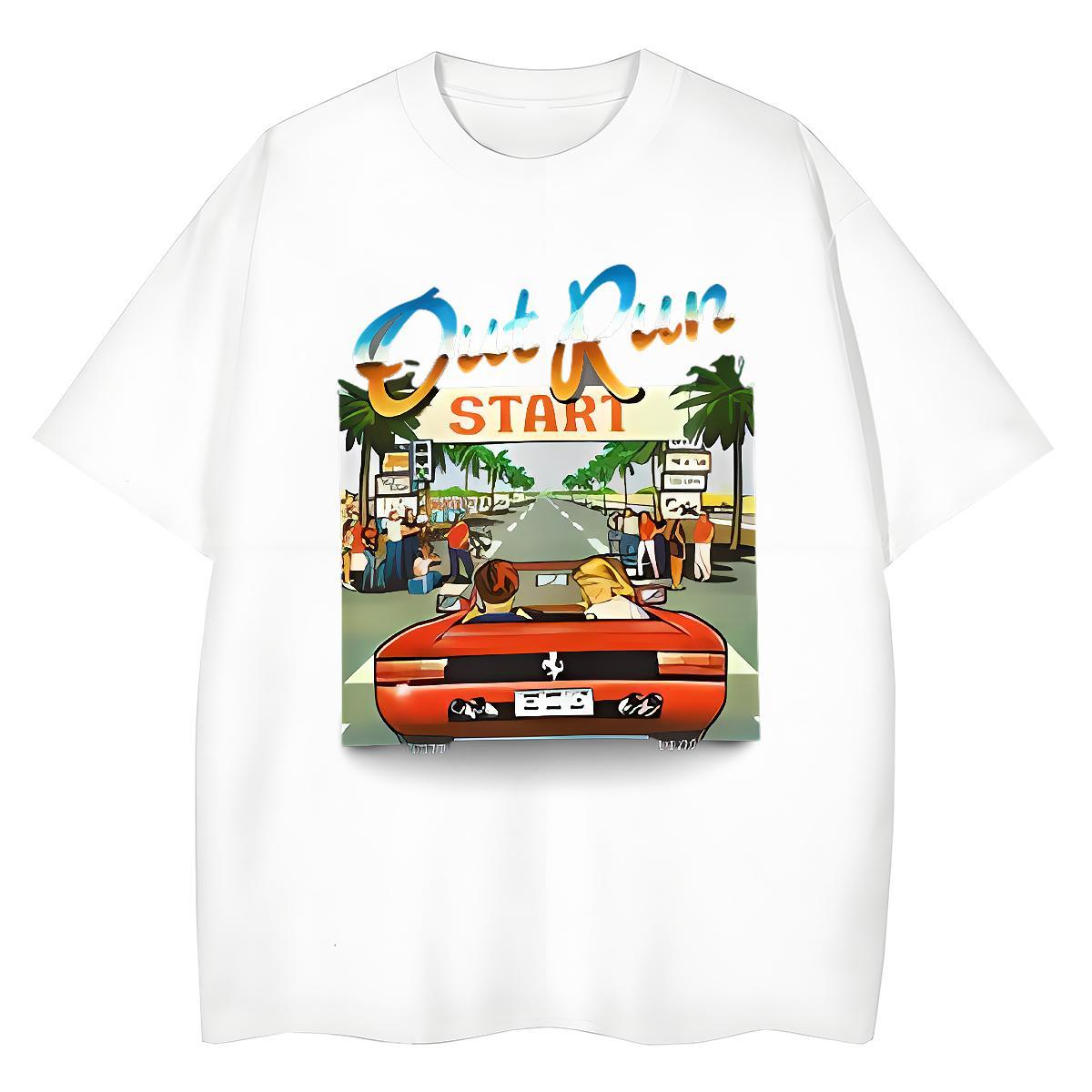 2024 Casual Women T Shirts 230g 100% Cotton Breathable Short Sleeve Street Casual car Women Tees High quality Anime Oversized Polos