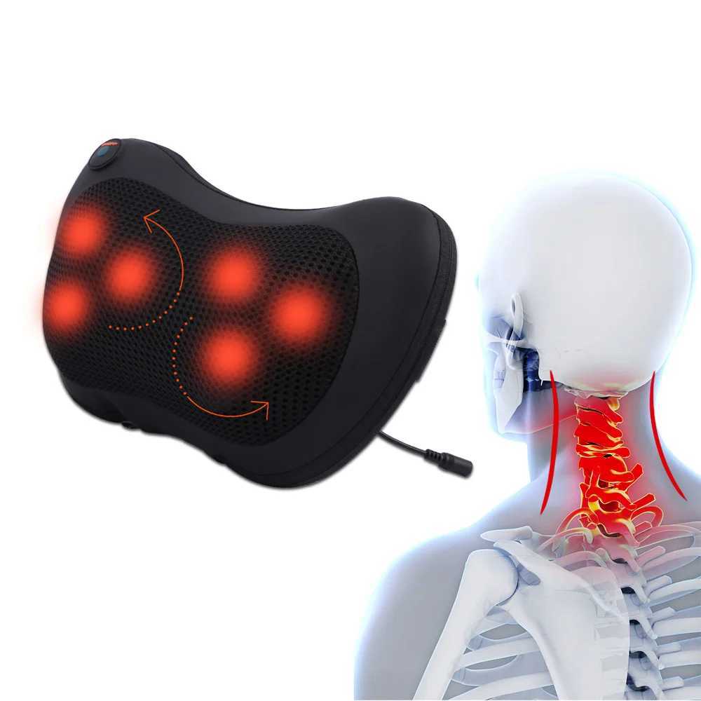 Neck massager for car and home use Cervical massage for neck back waist electric multifunctional massage pillow arm foot infrared heating W240819
