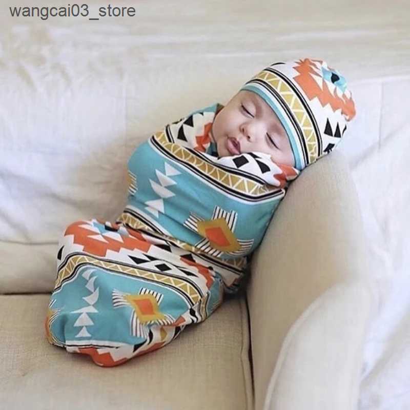 Blankets Swaddling Newborn Swaddle Wrap Headband Hat Set Baby Cotton Receiving Blanket Baby Girls Floral Blanket Hair Band Sleeping Wrap Shower Gif L2