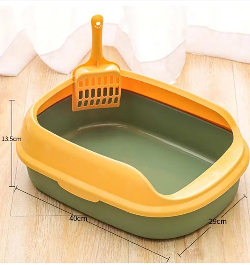 Large Capacity Cat Litter Box Semi-closed Anti-Splash Cats Toilet Pet Sandbox Kitten Tray Bedpan Cleaning Bath Basin Supplies