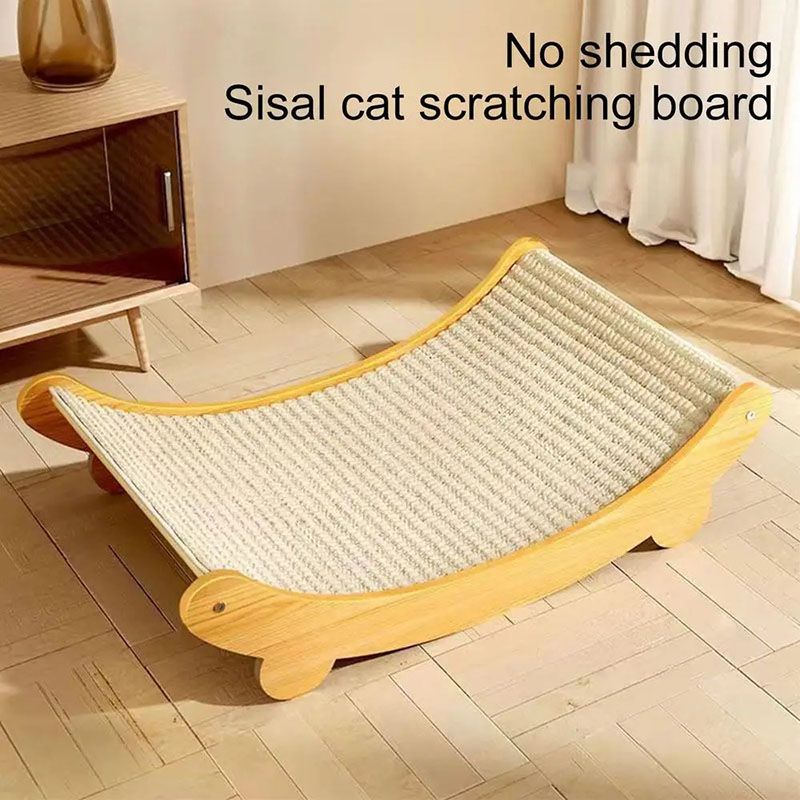 Natural Sisal Cat Scratcher Mat shavings resistant Indoor Cat Scratching Pad Grinding Paw Toy Solid Wood Scraper for Cats Pets
