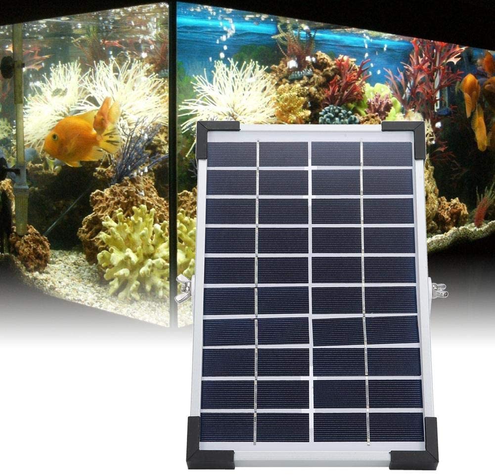 5W Solar Air Pump Kit with Air Hoses and Bubble Stones 3 Working Modes Pond Aerator Bubble Oxygenator for Fish Tank Pond Pool