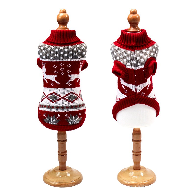 Puppy Christmas Sweater Pet Reindeer Snowflake Sweaters for Kittys and Small Dogs Cats Free shipping