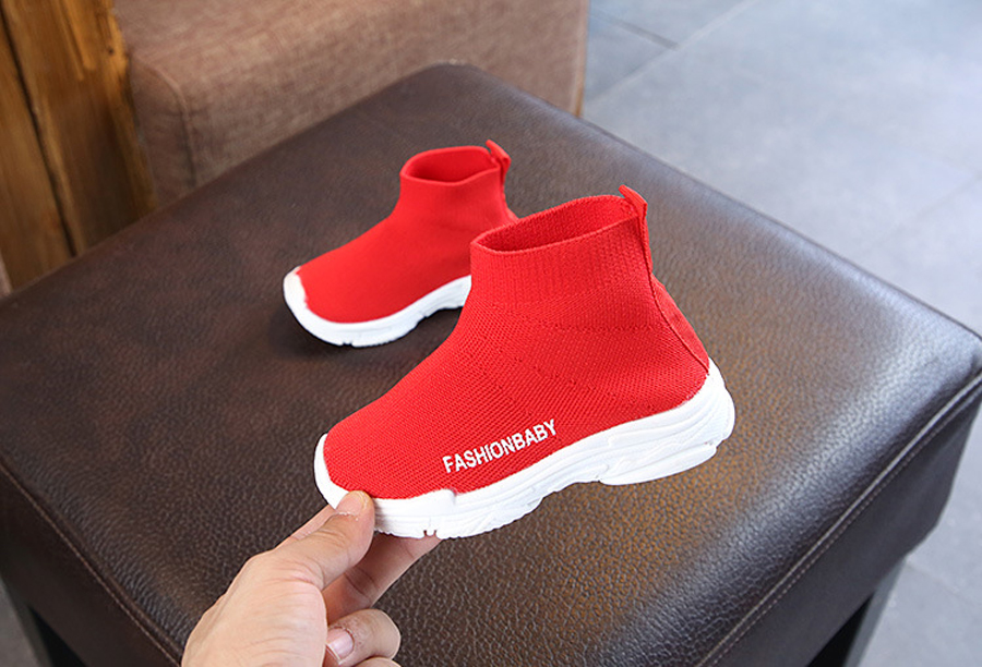 Kids High Top Sneakers Children Casual Shoes Slip-on Breathable Kids Sock Shoes Non-slip Snow Boots Boys Girls Sport Shoes Sizes 21-30