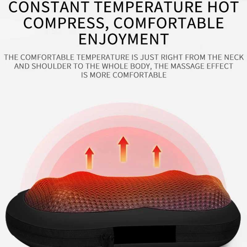 Finger pressure neck massager neck massager neck massager heated car pillow back massager pain relief vibration head Cervical pillow W240819