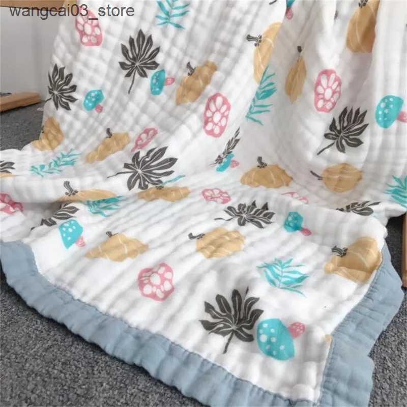 Blankets Swaddling 115*115cm 8 Layers Bath Towel Swaddle Wrap Baby Bedding Blanket Newborn 70% bamboo Muslin Swaddle Baby Blankets Swaddling L240910