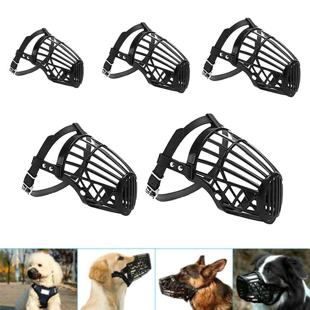 Soft Plastic and Leather Strong Dog Muzzle Basket Design Anti-biting Adjusting Straps Mask Dog Muzzle for Small Medium Large Dog