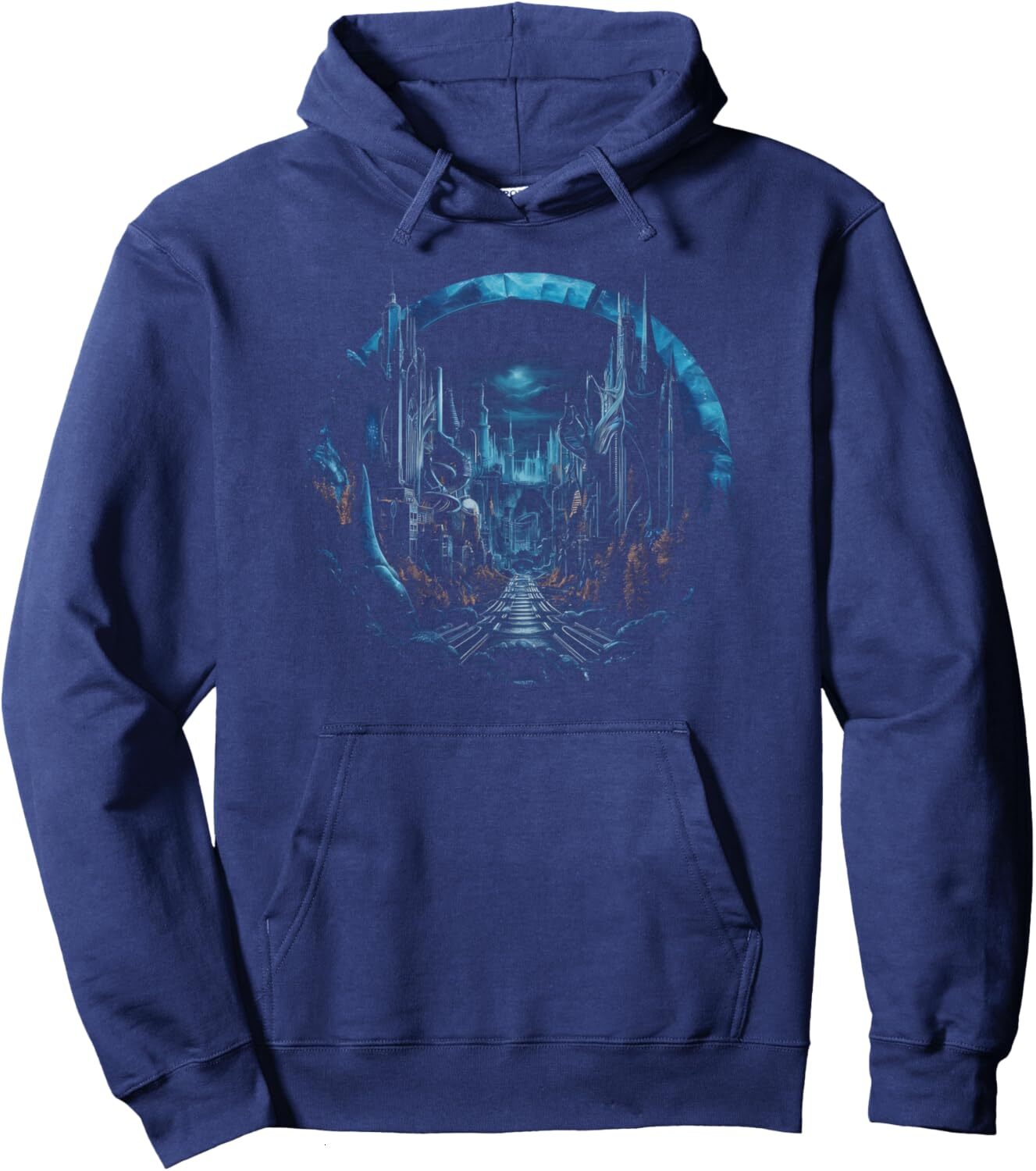 Hoodie for Mens Womens Futuristic Cityscape Sci-Fi City Lovers Graphic Holiday Tees Pullover Hoodie Graphic Hoodies sweatshirt Pullover Long Sleeve