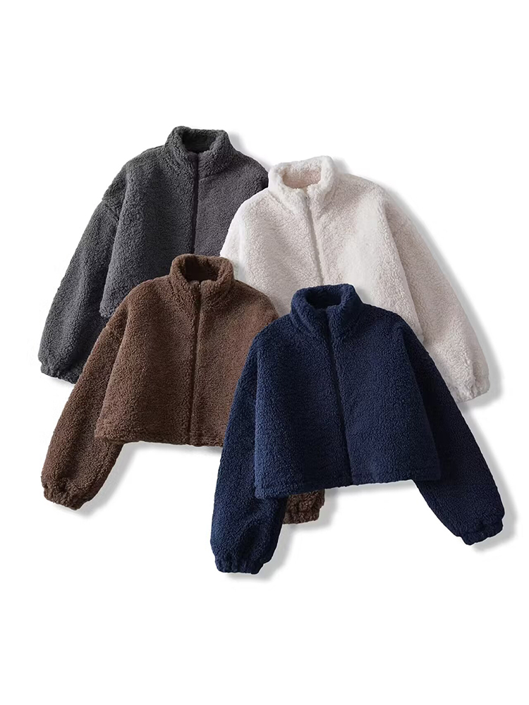 Women's Brown Faux Rabbit Fur Coat Warm Fashion Overcoat Haruku Vintage Turtleneck Plush Teddy Coats 90S 2000S Clothes Winter