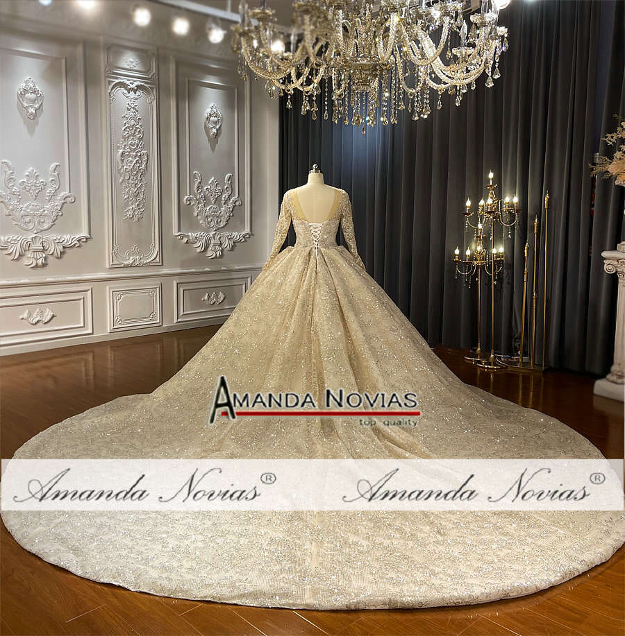 Stunning Bridal Dress Long Sleeve Lace Appliqued