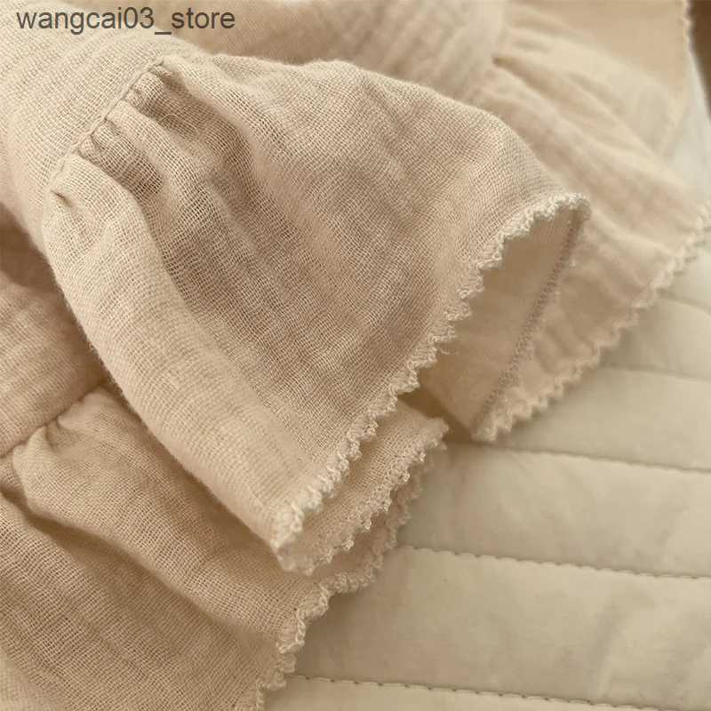 Blankets Swaddling 4Layers Baby Swaddle Wrap Cotton Muslin Blankets for Newborn Ruffle Infant Receiving Blanket Swaddle Gauze Bath Towel L240910