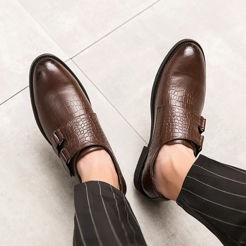 Double button daily business mens wear 38-47 fashionable monks formal wedding leather casual Oxford shoes office shoes 241007