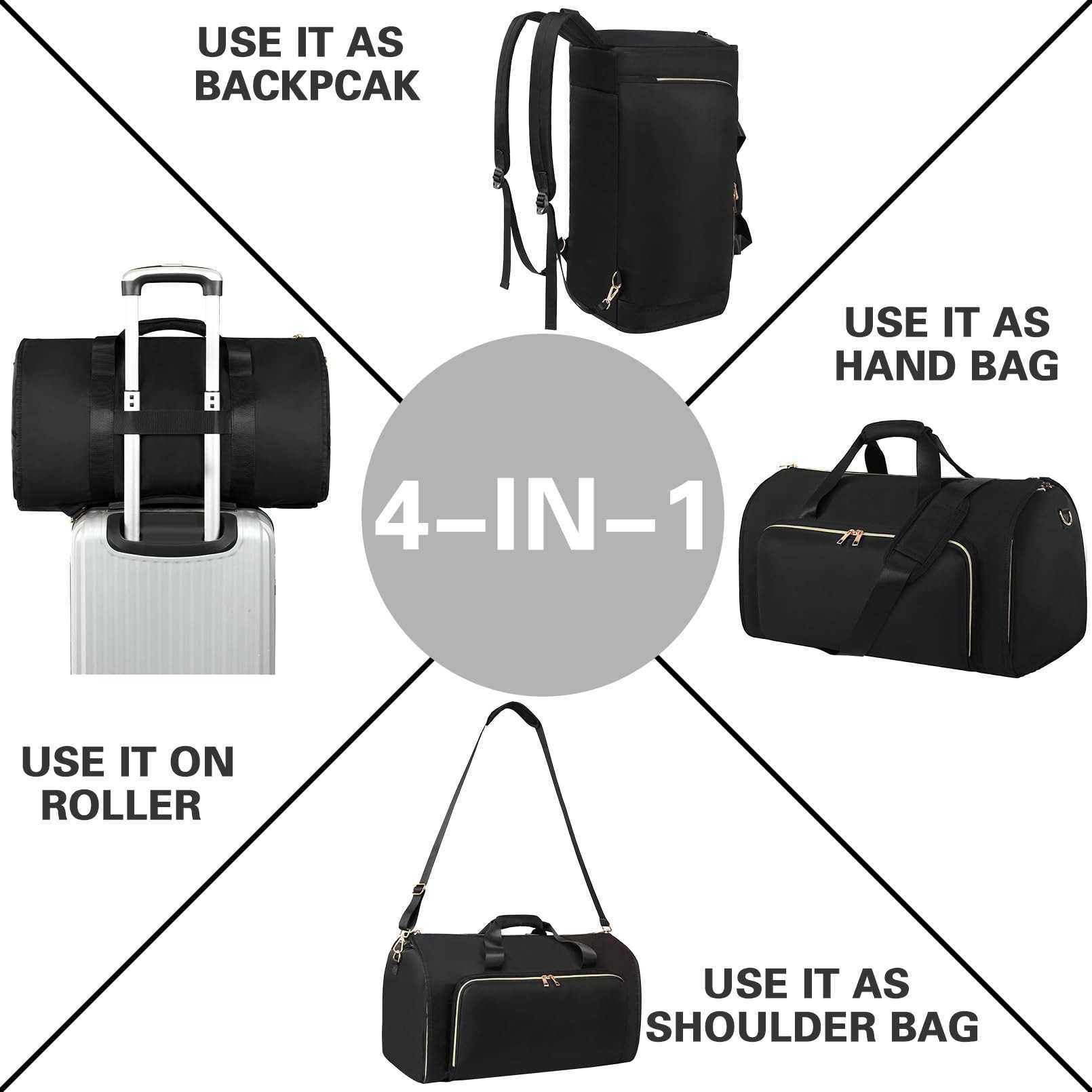 Travel suit bag convertible clothing bag durable folding storage hanging pocket can be slung over and turned 241015