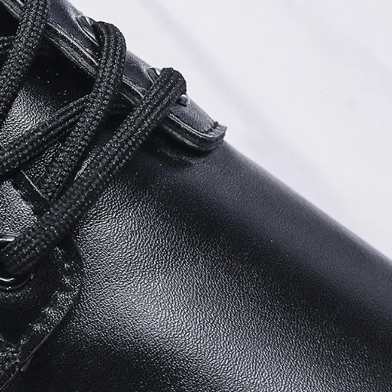 Mens Business Casual Leather Shoes Anti slip Platform Oxford Shoes Lace Black Professional Dress Shoes Mens Derby Shoes Insole Office 241007