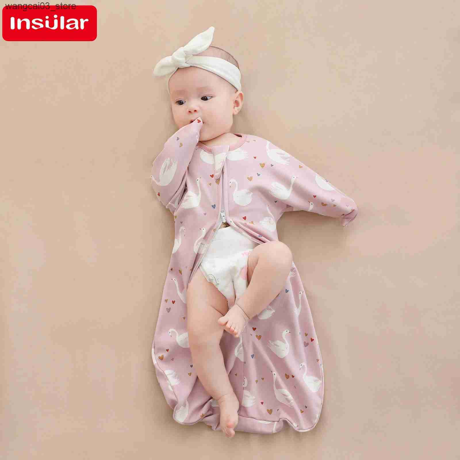 Blankets Swaddling Newborn Baby Sleeping Bags Raised Hand Anti-shock Cotton Printed Sleepsacks Swaddle Blanket New Born Baby Items Baby Swaddle L24091