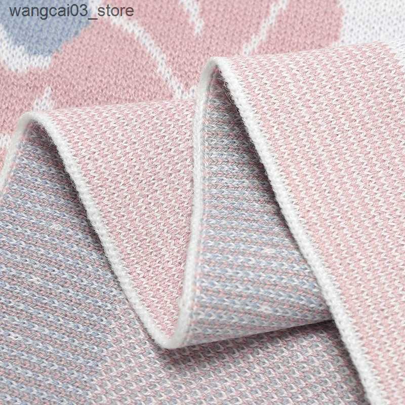 Blankets Swaddling Newborn Baby Blanket Knit Infant Stroller Swaddle Super Soft 90*70CM Toddler Girl Boy Bed Quilt Fashion Floral Plaid Sleep Cover L2